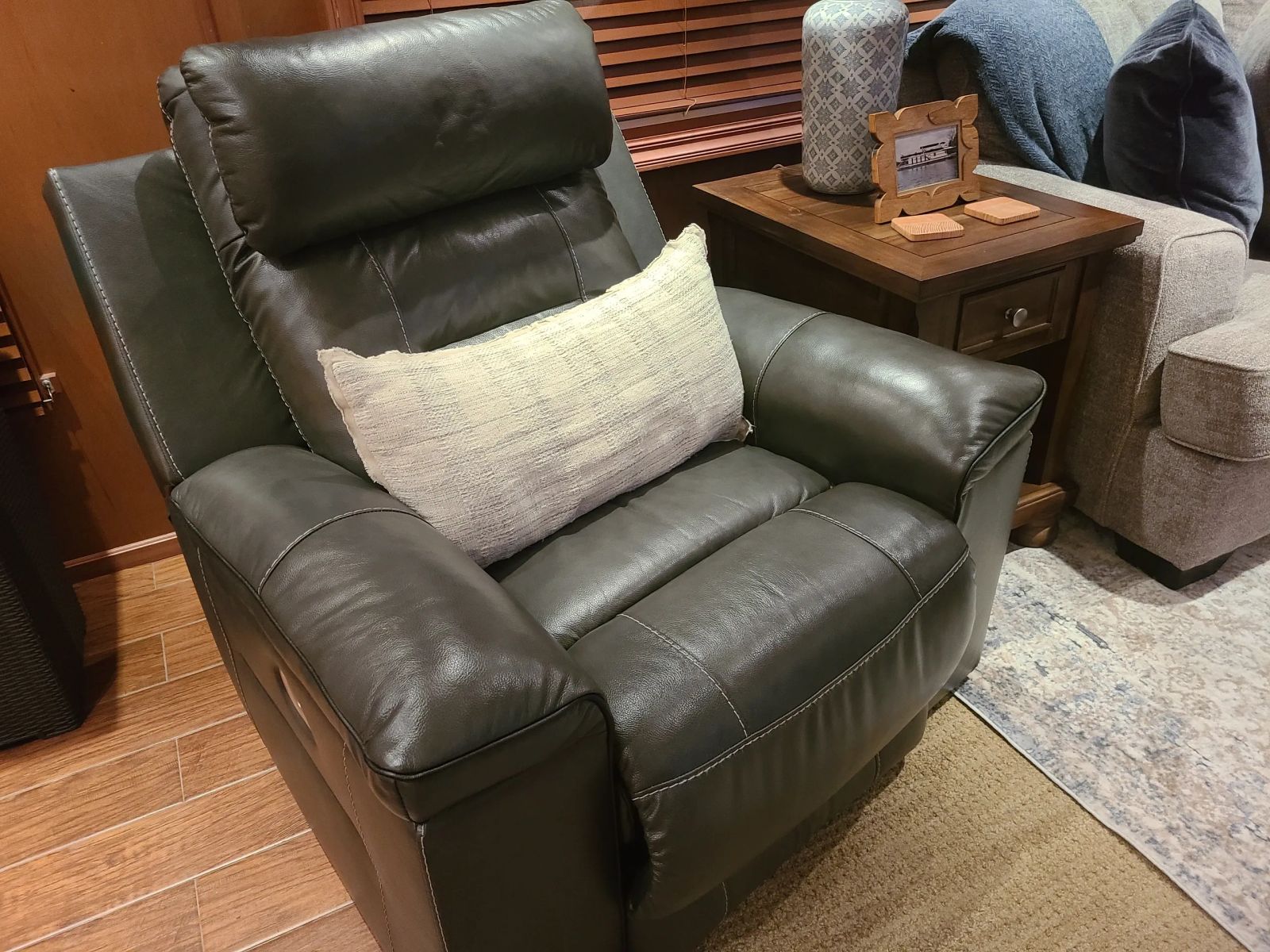 Leather recliner in the houseboat main salon