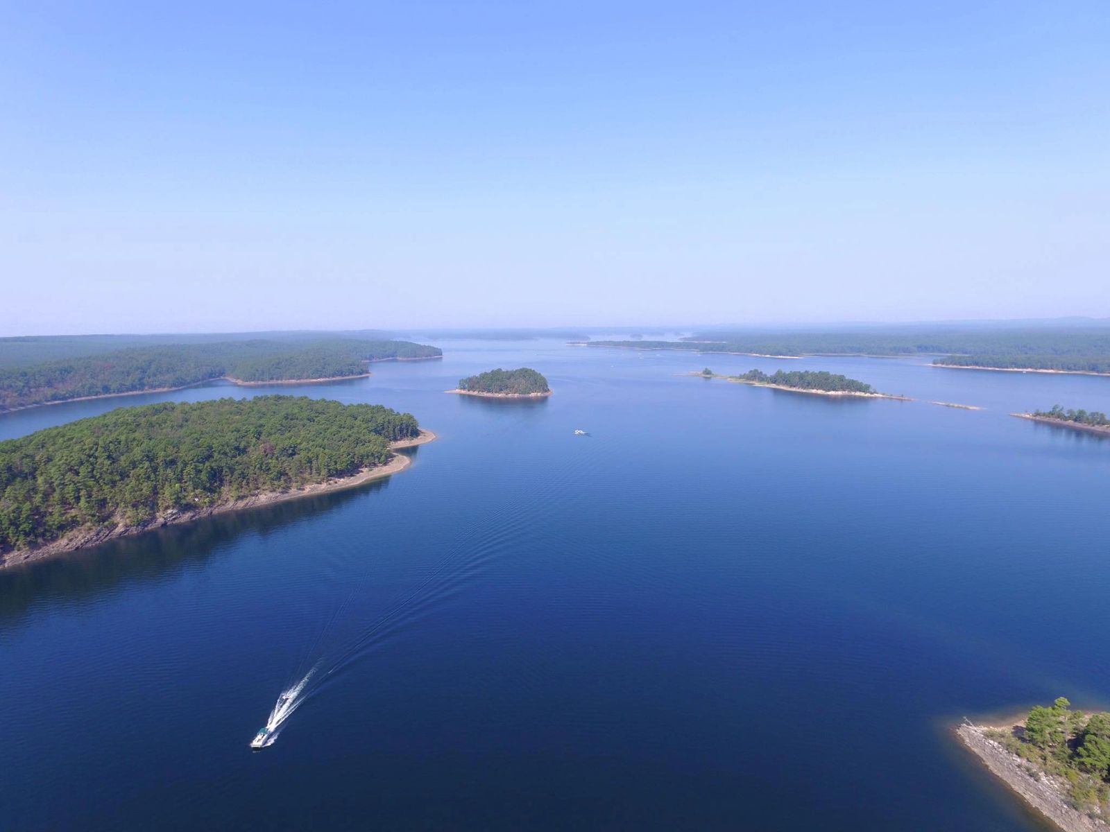 Aerial panorama of Lake DeGray in Arkansas
