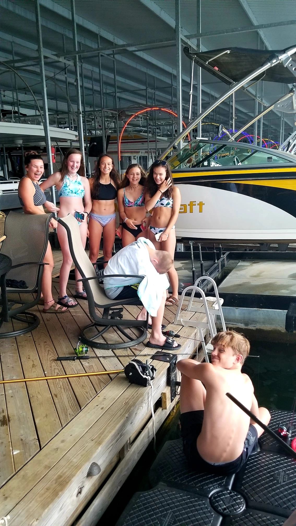 Friends relaxing together on the aft deck