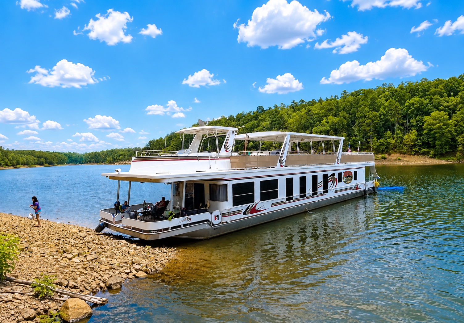 2008 Sharpe 18 by 91 luxury houseboat for sale on Lake DeGray